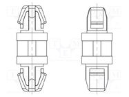 PCB distance; polyamide 66; L: 10mm; latch/latch; natural; UL94V-2 DREMEC