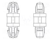 PCB distance; polyamide 66; L: 10mm; latch/latch; natural; UL94V-2 DREMEC