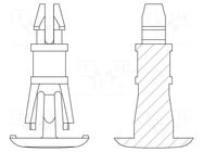 Assembly stud; polyamide 66; L: 14.3mm; latch/latch; natural DREMEC