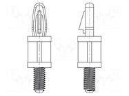 PCB distance; polyamide 66; L: 25.4mm; screwed rod,snap fastener DREMEC