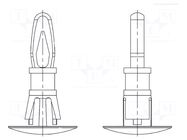 Assembly stud; polyamide 66; L: 4.8mm; latch/latch; natural; 8GG01 DREMEC