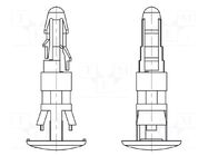 Assembly stud; polyamide 66; L: 7mm; latch/latch; black; UL94V-2 DREMEC