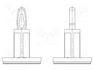 PCB distance; polyamide 66; L: 12mm; self-adhesive,snap fastener DREMEC