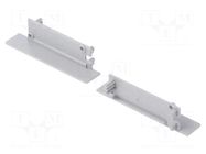 Cap for LED profiles; grey; 2pcs; ABS; FLAT8 TOPMET