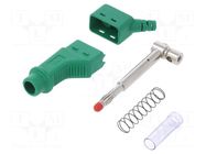 Connector: 4mm banana; plug; 32A; 600V; green; 2.5mm2 STÄUBLI