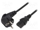 Cable; 3x1mm2; CEE 7/7 (E/F) plug angled,IEC C13 female; PVC; 4m LIAN DUNG