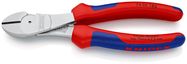KNIPEX 74 05 180 High Leverage Diagonal Cutter with multi-component grips chrome-plated 180 mm