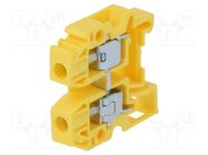 Splice terminal: rail; 0.5÷6mm2; ways: 1; terminals: 2; yellow; TS35 POKÓJ