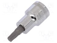 Socket; socket spanner,Torx®; TX20; 3/8"; 47mm; tool steel BAHCO