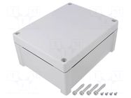 Enclosure: multipurpose; X: 191mm; Y: 240mm; Z: 107mm; TEMPO; grey FIBOX