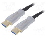 Cable; HDMI 2.0,optical; HDMI plug,both sides; 10m; black; silver QOLTEC