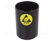ESD; electrically conductive material; black; Ø: 75mm; H: 115mm STATICTEC