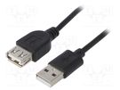 Cable; USB 2.0; USB A socket,USB A plug; nickel plated; 1.8m AKYGA
