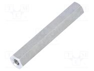 Screwed spacer sleeve; 35mm; Int.thread: M3; hexagonal; aluminium DREMEC