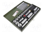 Wrench-set; 6-angles,socket spanner; Mounting: 3/8"; 24pcs. PROXXON