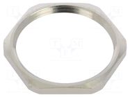 Nut; PG29; brass; Thk: 4mm; Spanner: 41mm; Thread: PG; Plating: nickel HUMMEL