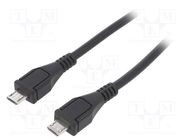 Cable; USB 2.0; USB B micro plug,both sides; nickel plated; 0.6m AKYGA