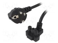 Cable; 3x0.5mm2; PVC; 1.5m; black; 2.5A; 250V; Core: CCA AKYGA