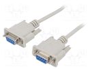 Cable; D-Sub 9pin socket,both sides; 2m; white; connection 1: 1 AKYGA