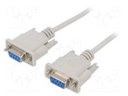 Cable; D-Sub 9pin socket,both sides; 2m; white; connection 1: 1 AKYGA