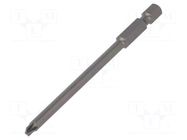 Screwdriver bit; PlusMinus PZ-type; SL/PZ1; Overall len: 90mm WIHA