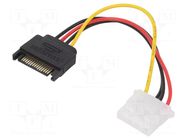 Cable: mains SATA; Molex female,SATA male; 0.15m AKYGA