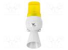 Signaller: lighting-sound; 230÷240VAC; bulb BA15D; yellow; IP43 AUER SIGNAL
