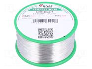 Tin; lead free; Sn99,3Cu0,7; 0.25mm; 250g; reel; 227°C; 3% CYNEL