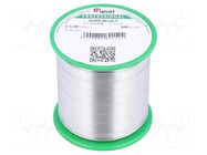 Tin; lead free; Sn99,3Cu0,7; 1mm; 500g; reel; 227°C; 3%; Flux: SW32 CYNEL
