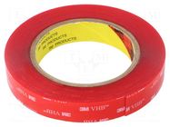 Tape: fixing; W: 19mm; L: 5.5m; Thk: 1mm; acrylic; transparent 3M