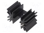 Heatsink: extruded; H; TO220; black; L: 25.4mm; W: 41.9mm; H: 25.4mm Wakefield Thermal