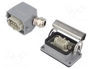 Connector: HDC; male + female; plug + socket,complete set; HE WEIDMÜLLER