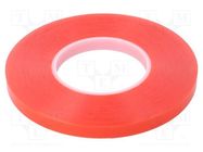 Tape: fixing; W: 12mm; L: 50m; Thk: 0.22mm; modified acryl; red 