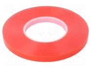 Tape: fixing; W: 12mm; L: 50m; Thk: 0.22mm; modified acryl; red IPT