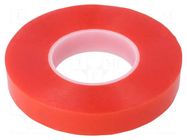 Tape: fixing; W: 25mm; L: 50m; Thk: 0.22mm; modified acryl; red IPT