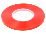 Tape: fixing; W: 9mm; L: 50m; Thk: 0.22mm; modified acryl; red IPT