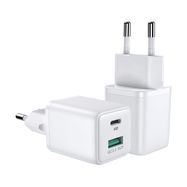 Joyroom wall charger (EU plug) USB / USB Type C 30W Power Delivery QuickCharge 3.0 AFC FCP white (L-QP303), Joyroom