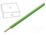 Wire; H05V-U; 1mm2; solid; Cu; PVC; yellow-green; 300V,500V; 100m HELUKABEL