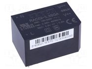 Converter: AC/DC; 2W; Uin: 85÷264VAC; 3.3VDC; Iout: 500mA; 63%; PCB RECOM