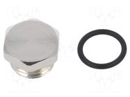 Stopper; M12; 1.5; IP68; brass; Plating: nickel; V-NE-Ms; -20÷95°C HUMMEL