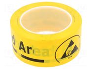Tape: warning; L: 33m; W: 50mm; PVC; black,yellow STATICTEC