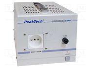 Power supply: laboratory; AC,single-channel; 230VAC; 0÷2.5A; 500W PEAKTECH