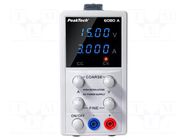 Power supply: laboratory; single-channel,adjustable; 0÷15VDC PEAKTECH