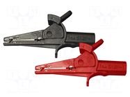 Crocodile clip; 10A; 1kV; black,red; Grip capac: max.25mm; L: 100mm PEAKTECH
