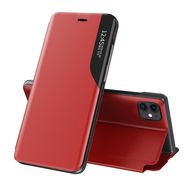 Eco Leather View Case elegant bookcase type case with kickstand for iPhone 13 mini red, Hurtel