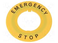 Warning plate; 30mm; Ømount.hole: 30mm; Ø: 60mm IDEC