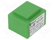 Transformer: encapsulated; 2.3VA; 230VAC; 15V; 153mA; PCB; IP00 BREVE TUFVASSONS