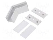 Connector 120°; white; aluminium,polycarbonate TOPMET