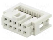 Connector: IDC; female; PIN: 10; SEK; IDC; 2.54mm; 1.27mm; UL94V-0 HARTING