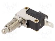 Microswitch SNAP ACTION; 16A/250VAC; with pin; SPST; OFF-(ON) COMELUX
